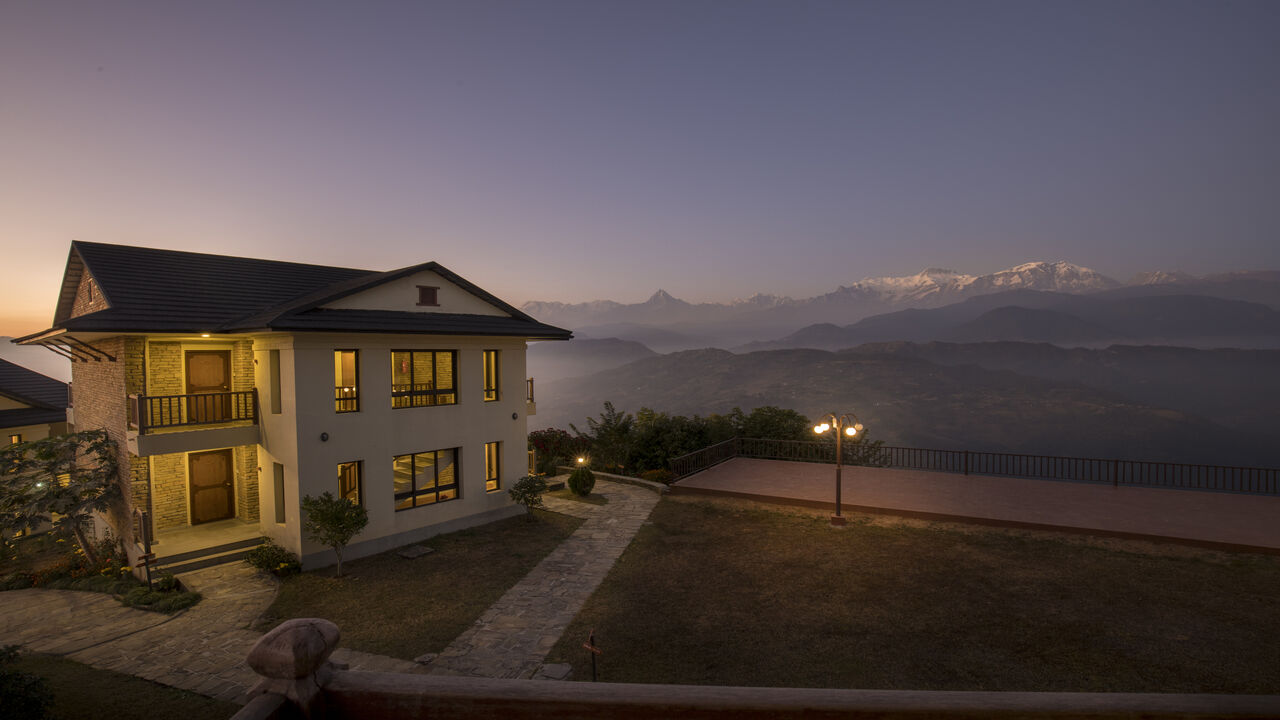 Rupakot Resort view with mountain